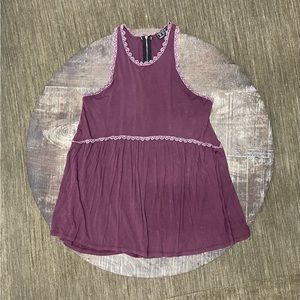 Racer-back Empire Waist Swingy Cotton Knit Tunic size Large